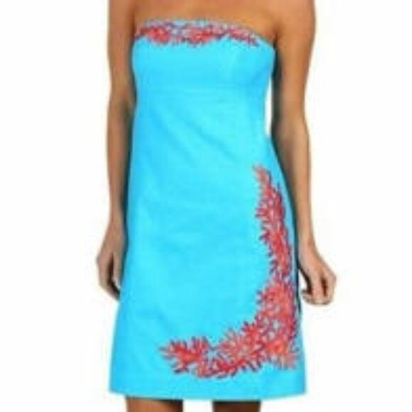Lilly Pulitzer Strapless Bowen Dress 0 - Picture 2 of 5